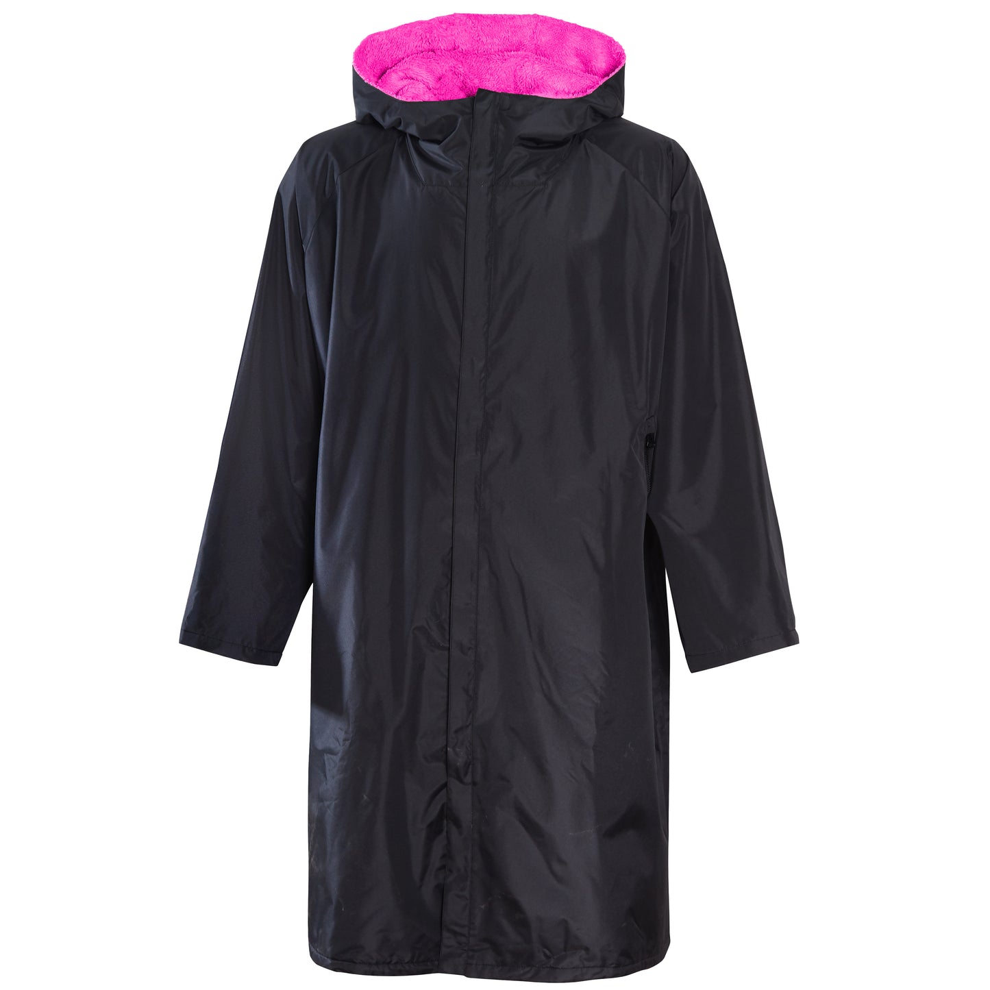 Changing Robe Kids Unisex Hooded Coat Black/Pink Windproof Waterproof Quick Dry for Beach Surfing Swimming by Heatwave Thermalwear. Buy now for £30.00.