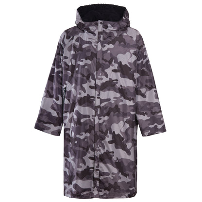 Changing Robe Kids Unisex Hooded Coat Camo/Black Windproof Waterproof Quick Dry for Beach Surfing Swimming by Heatwave Thermalwear. Buy now for £30.00.