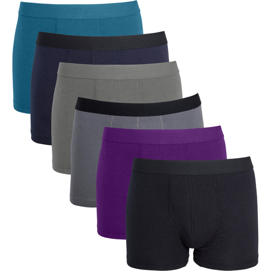 Pack of 6 Men's Dark Assorted Cotton Stretch Boxer Shorts Comfort Fit Underwear with Waistband For Men MB04 by Sock Stack. Buy now for £14.00.