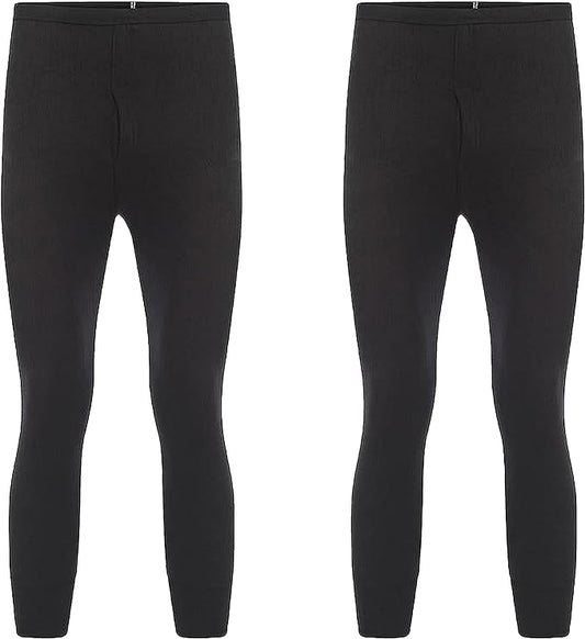 2 Pack Boys Thermal Trousers Long Johns Black Baselayer for Schoolwear Camping Skiing High-Quality Moisture-Wicking Comfortable Fit Elastic Waistband Durable Winter Wear Ages 3-15 by Heatwave Thermalwear. Buy now for £15.00.