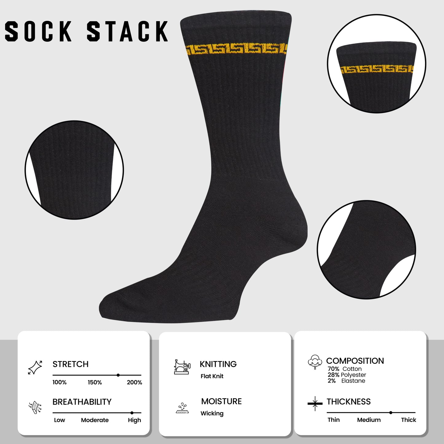 5 Pack Men's Sparta Sport Socks Cotton Durable Blend for Sports Casual & Everyday Designer Wear by Sock Stack. Buy now for £9.00.