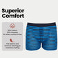 Pack of 6 Men's Striped Cotton Stretch Boxer Shorts Underwear Blue Stripe Soft and Durable Boxers for Men by Sock Stack. Buy now for £14.00.