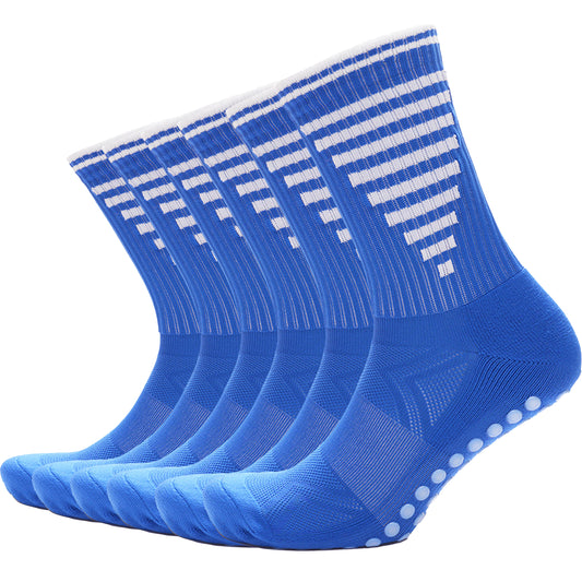 3 Pairs Blue Anti Slip Football Grip Socks for Men Sports Socks for Gym Running Yoga Trekking Hiking by Sock Stack. Buy now for £9.00.