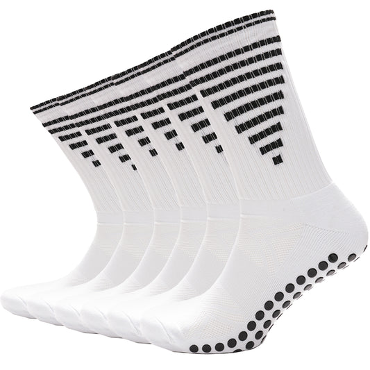 3 Pairs White Anti Slip Football Grip Socks for Men Sports Socks for Gym Running Yoga Trekking Hiking by Sock Stack. Buy now for £9.00.