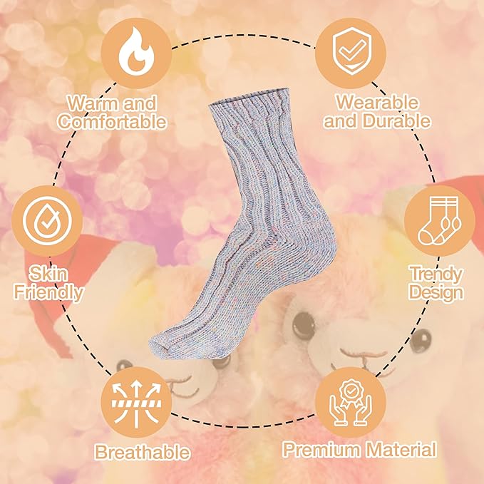 3 Pairs Womens Natural Thermal Alpaca Wool Socks Ultra Soft Warm Winter Boot Socks Non Slip Grippers Cute Nordic Designs Sizes UK 4-7 Daisy Dreamer. Buy now for £11.00.
