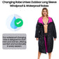 Unisex Adults Black/Pink Waterproof Windproof Changing Robe Hooded Outdoor Coat for Beach Swimming Surfing Warm Fleece Lining by Heatwave Thermalwear. Buy now for £40.00.