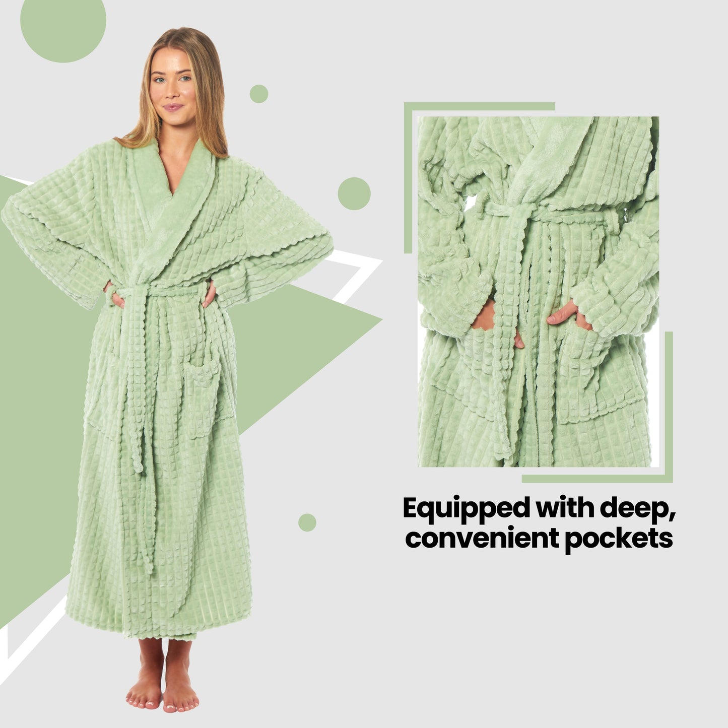 Women's Luxury Waffle Fleece Robe Soft Warm Long Dressing Gown with Belt and Pockets Loungewear by Daisy Dreamer. Buy now for £15.00. A Dressing Gown by Daisy Dreamer. _Hi_chtgptapp_optimised_this_description-generator,_Hi_chtgptapp_optimised_this_seo-met