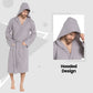 Men’s Hooded Waffle Cotton Bathrobe Grey Super Absorbent Spa Robe Luxury Dressing Gown for Home & Loungewear by Sock Stack. Buy now for £17.00.