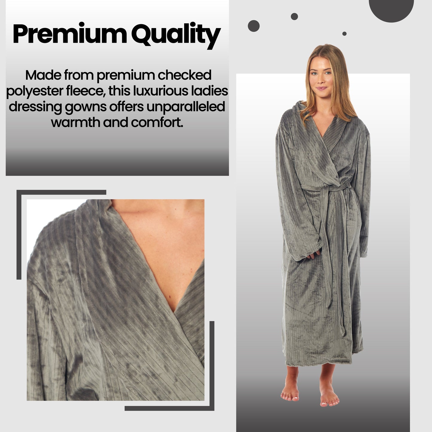 Women's Soft Warm Stripe Jacquard Long Dressing Gown with Belt and Pockets Cosy Shawl Collar Loungewear Robe By Daisy Dreamer. Buy now for £15.00. A Dressing Gown by OLIVIA ROCCO. _Hi_chtgptapp_optimised_this_description-generator,_Hi_chtgptapp_optimised_