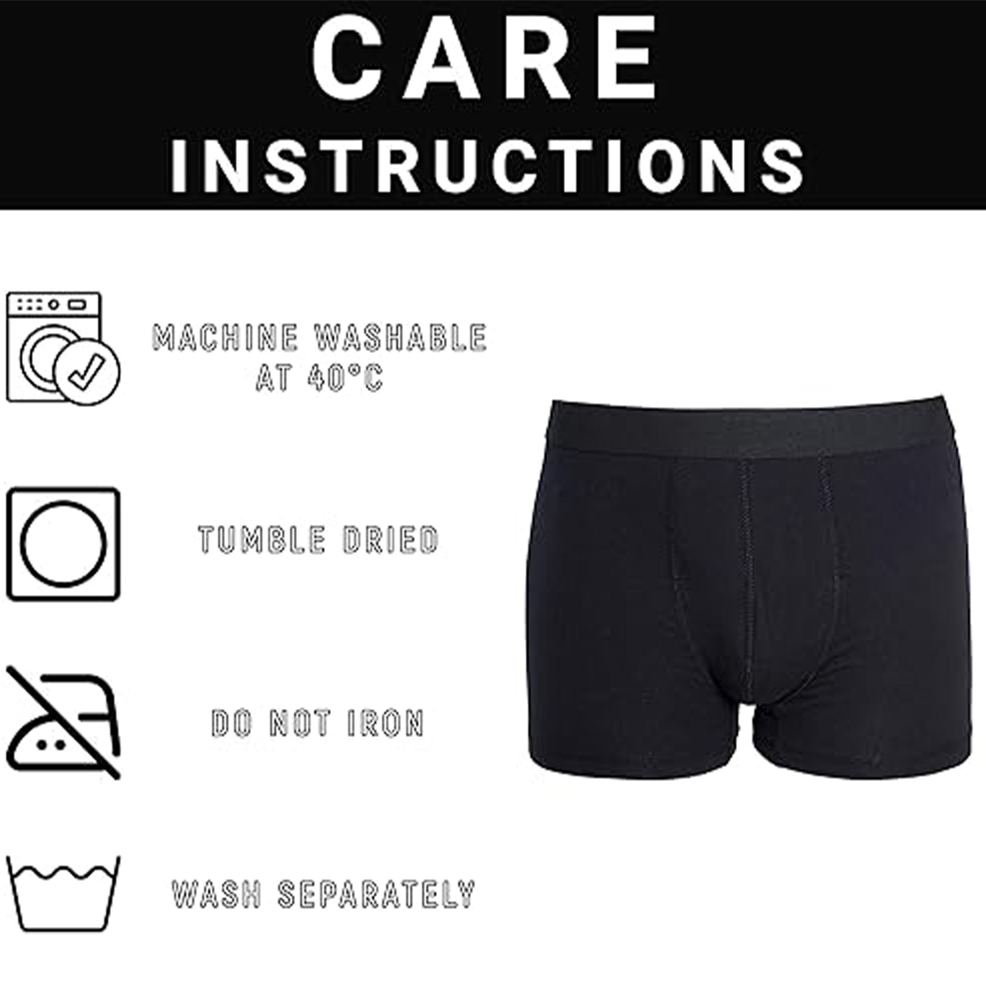 Pack of 6 Men's Black Cotton Stretch Boxer Shorts Comfort Fit Underwear with Waistband For Men MB03 by Sock Stack. Buy now for £14.00.