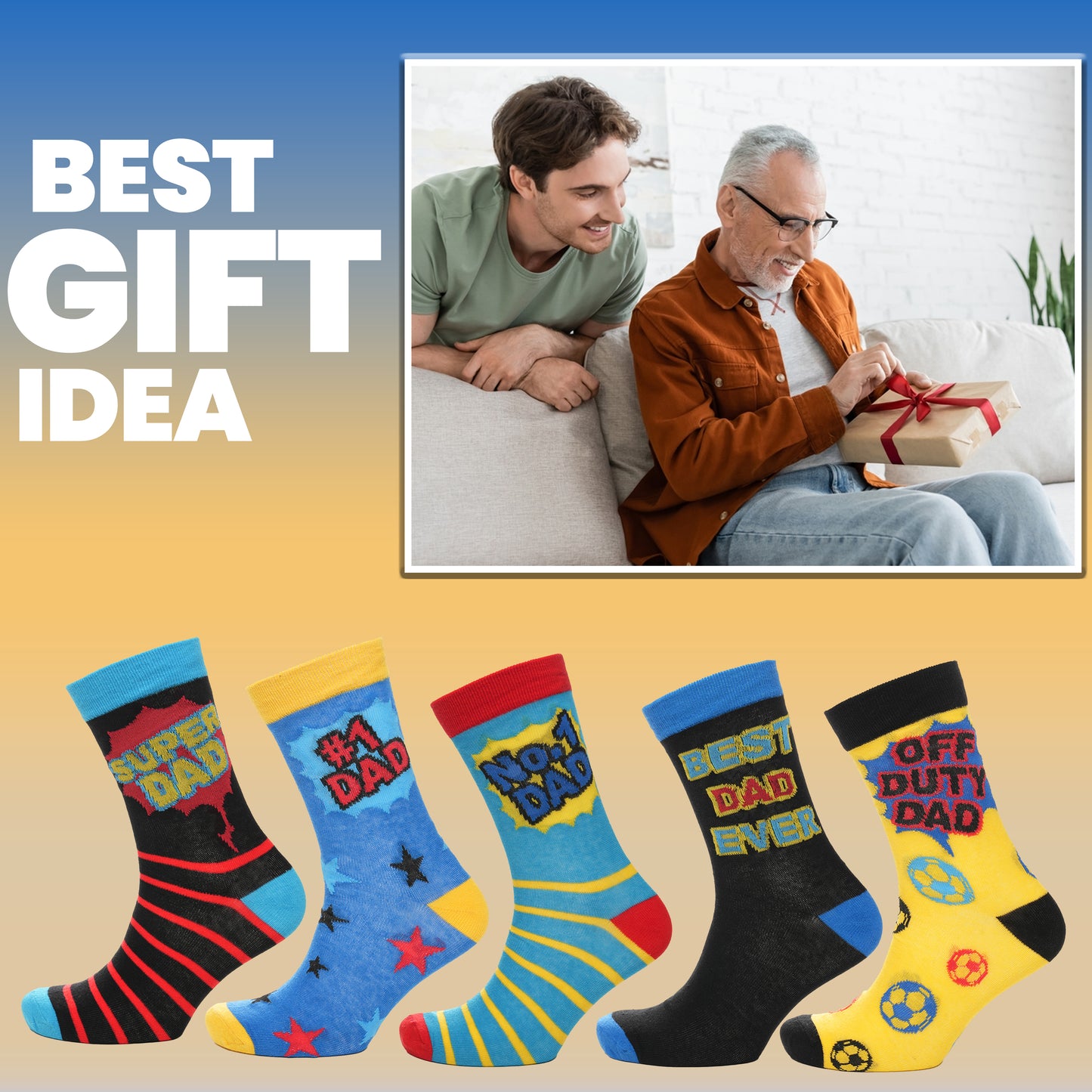 5 Pack Mens Cotton Rich Novelty Dad Socks Colourful Breathable Fun Gift for Fathers Day & Birthdays By Sock Stack. Buy now for £9.00. A Socks by Sock Stack. _Hi_chtgptapp_optimised_this_description-generator,_Hi_chtgptapp_optimised_this_seo-meta-descripti