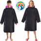 Changing Robe Kids Unisex Hooded Coat Black/Pink Windproof Waterproof Quick Dry for Beach Surfing Swimming by Heatwave Thermalwear. Buy now for £30.00.