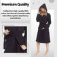 Women's Hooded Waffle Cotton Bathrobe Black Super Absorbent Spa Dressing Gown for Home Lounge & Travel by Daisy Dreamer. Buy now for £17.00.