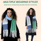 Women’s Green Blue Chunky Knit Bright Plaid Blanket Scarf Long Winter Wrap Warm Striped Shawl with Tassels Gift for Ladies by Daisy Dreamer. Buy now for £10.00. A Scarf by Daisy Dreamer. _Hi_chtgptapp_optimised_this_description-generator,_Hi_chtgptapp_opt