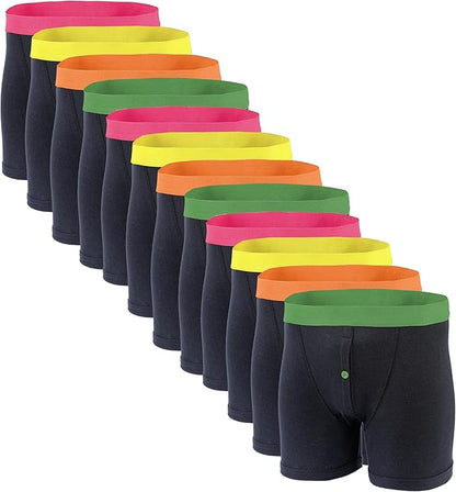 Pack of 12 Mens Black Fashion Band Cotton Blend Boxer Shorts Comfortable Stretch Waistband Button Fly Durable Lightweight Underwear by Sock Stack. Buy now for £16.00. A Boxer Shorts by Sock Stack. _Hi_chtgptapp_optimised_this_description-generator,_Hi_cht