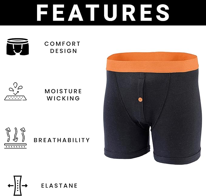 Pack of 12 Mens Black Fashion Band Cotton Blend Boxer Shorts Comfortable Stretch Waistband Button Fly Durable Lightweight Underwear MB08 by Sock Stack. Buy now for £16.00.