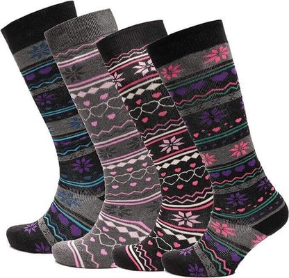 4 Pairs Ladies Ski Boot Socks Knee Length Cotton Rich with Full Cushioning and Thermal Insulation for Warmth and Comfort Fair Isle Pattern Fits Sizes 4-7 by Sock Stack. Buy now for £8.00. A Socks by Sock Stack. _Hi_chtgptapp_optimised_this_description-gen