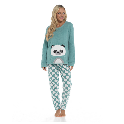 Women's Ultra-Soft Panda Snuggle Fleece Pyjama Set with Long Sleeve Top and Elasticated Bottoms for Lounging and Sleepwear by Daisy Dreamer. Buy now for £20.00. A Pyjamas by Daisy Dreamer. 12-14,16-18,18-20,20-22,_Hi_chtgptapp_optimised_this_description-g