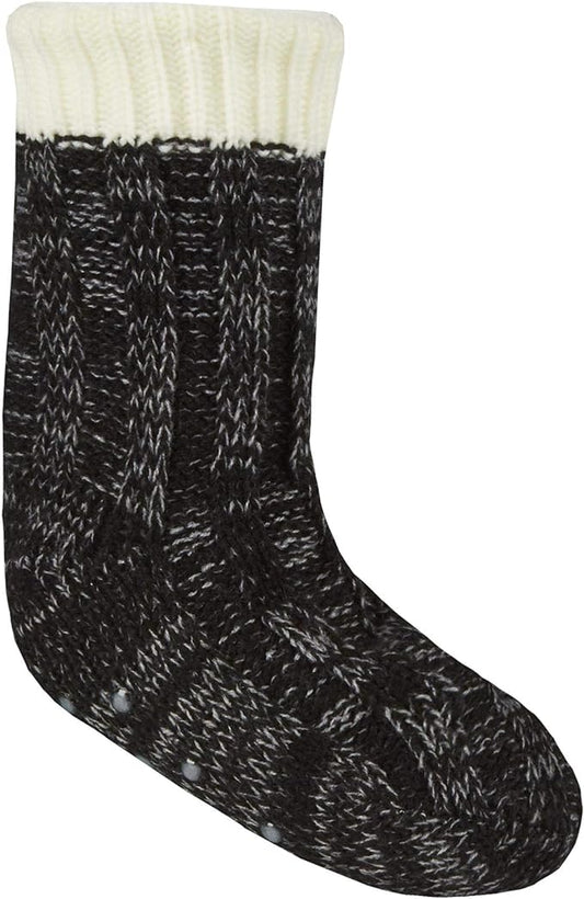 Children's Chunky Knit Non-Slip Lounge Gripper Socks for Kids Boys and Girls Warm Winter Indoor Footwear with Cute Colourful Patterns Sock Stack. Buy now for £7.00.