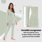 Ladies Ultra Soft Long Sleeve Pyjama Set Stretch Fit Black Green, Cozy All Seasons Loungewear, Viscose Spandex Women's Nightwear UK Sizes 8-22 by Daisy Dreamer. Buy now for £13.00.