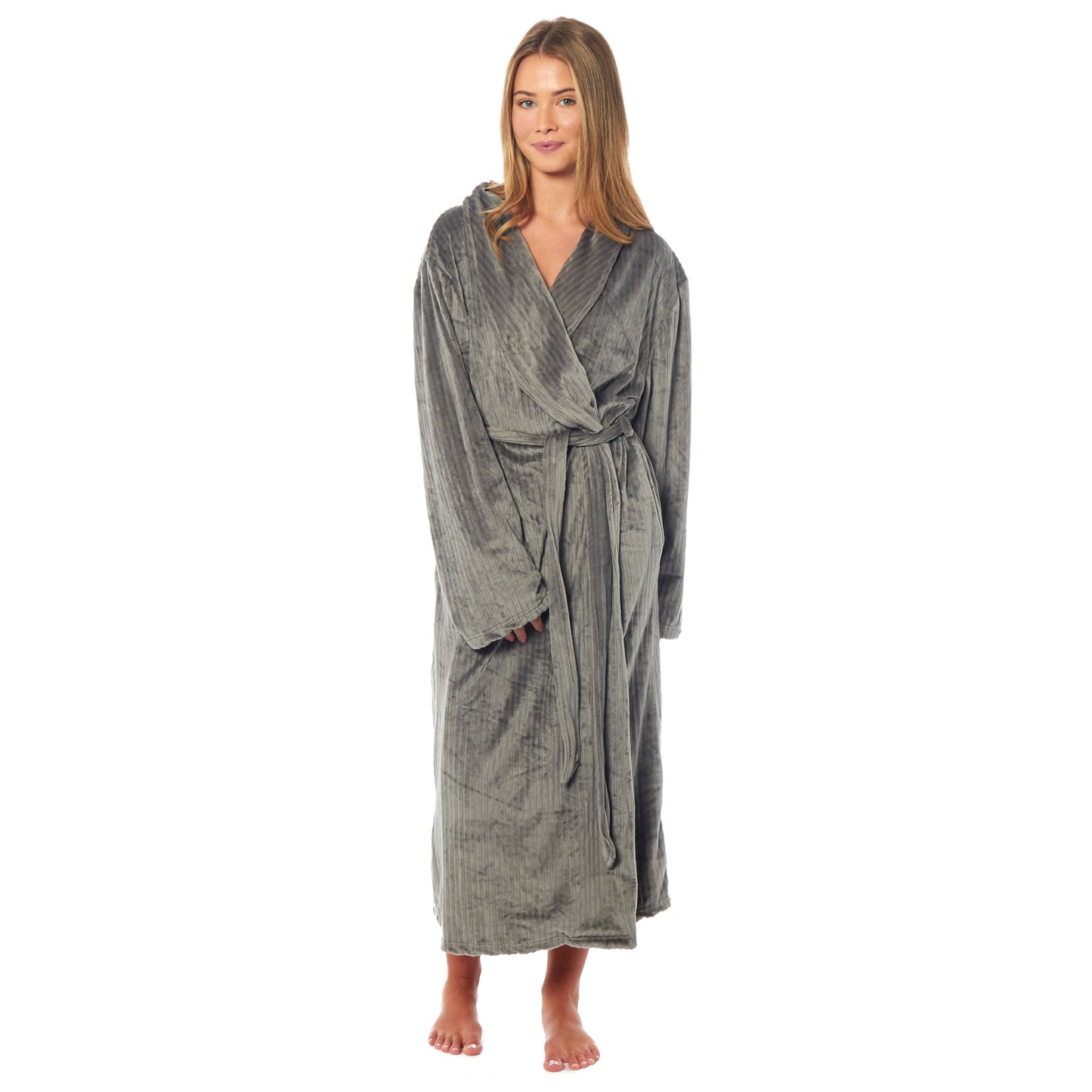 Women's Soft Warm Stripe Jacquard Long Dressing Gown with Belt and Pockets Cosy Shawl Collar Loungewear Robe By Daisy Dreamer. Buy now for £15.00. A Dressing Gown by OLIVIA ROCCO. _Hi_chtgptapp_optimised_this_description-generator,_Hi_chtgptapp_optimised_