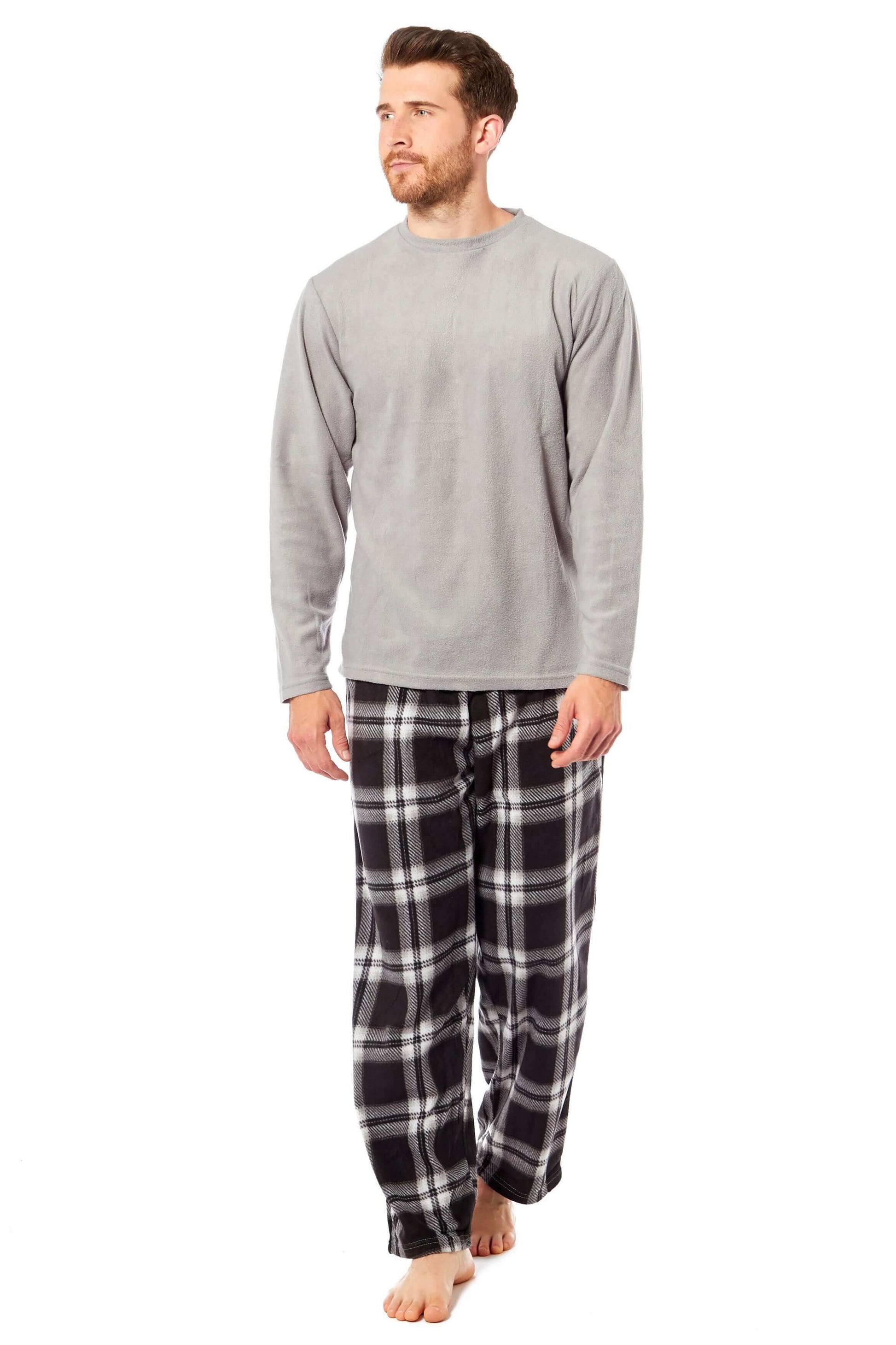 Men's Thermal Fleece Pyjama Set with Stylish Check Pants Soft Warm Loungewear PJs for Winter Perfect for Sleeping and Lounging in Various Sizes by Daisy Dreamer. Buy now for £14.00.