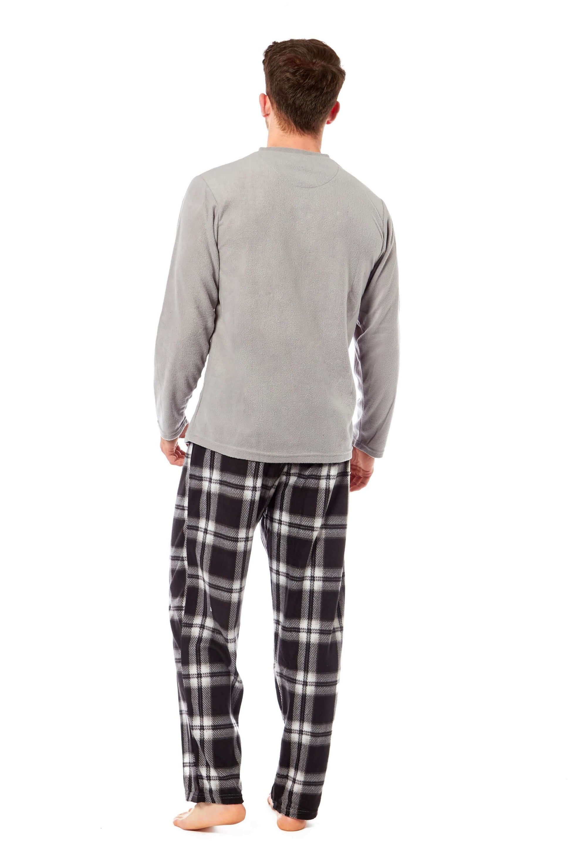 Men's Thermal Fleece Pyjama Set with Stylish Check Pants Soft Warm Loungewear PJs for Winter Perfect for Sleeping and Lounging in Various Sizes by Daisy Dreamer. Buy now for £14.00.