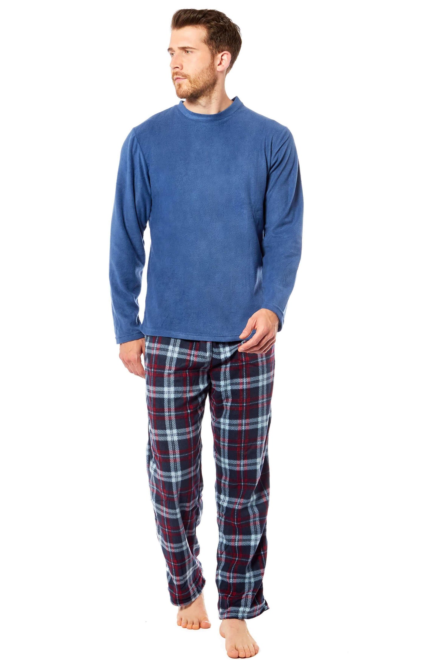 Men's Thermal Fleece Pyjama Set with Stylish Check Pants Soft Warm Loungewear PJs for Winter Perfect for Sleeping and Lounging in Various Sizes by Daisy Dreamer. Buy now for £14.00.