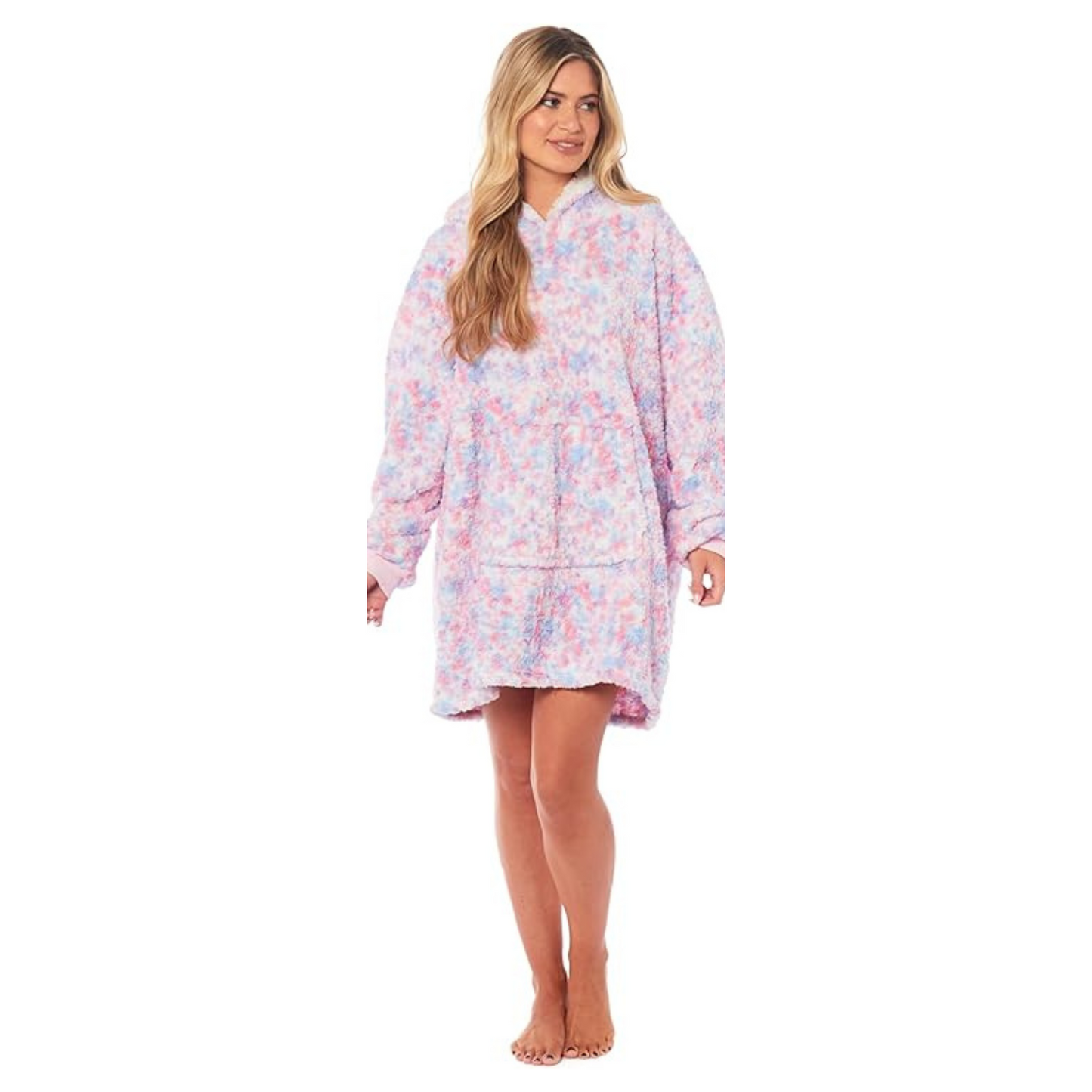 Oversized Ultra Soft Rainbow Hooded Blanket Sweatshirt with Sherpa Fur Lining Plush Flannel Giant Hoodie for Adults and Kids Perfect Gift by Daisy Dreamer. Buy now for £22.00.