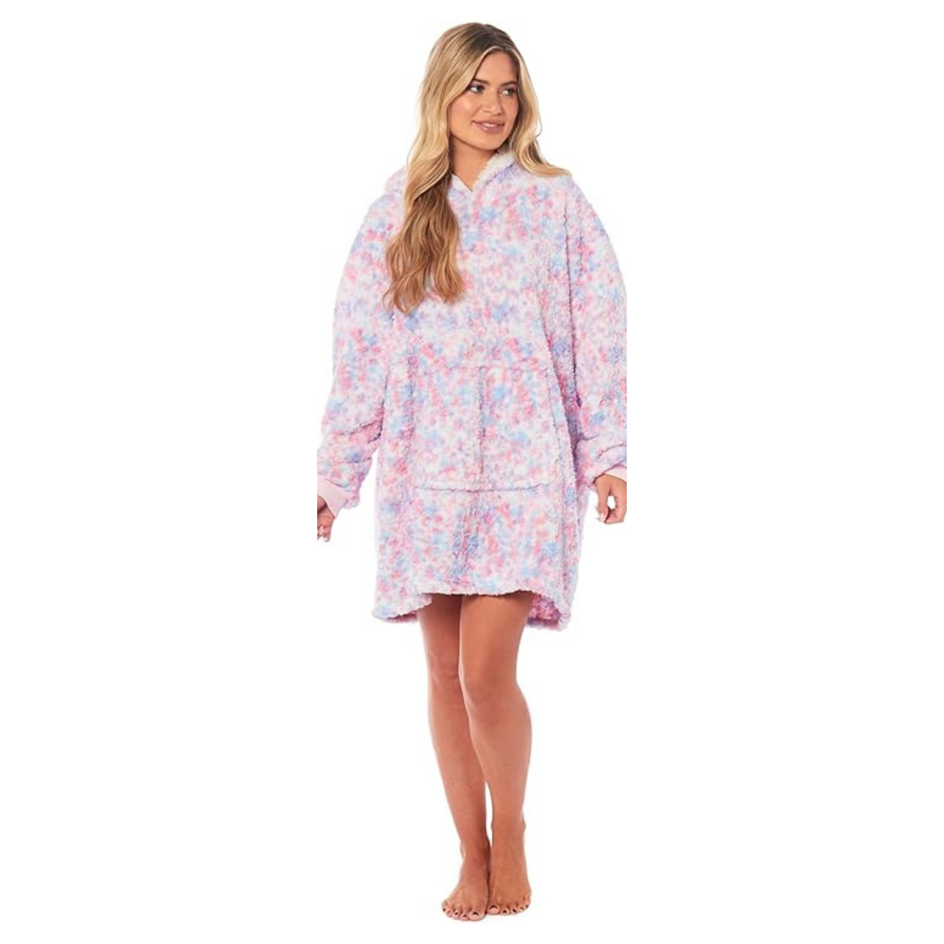 Oversized Ultra Soft Rainbow Hooded Blanket Sweatshirt with Sherpa Fur Lining Plush Flannel Giant Hoodie for Adults and Kids Perfect Gift by Daisy Dreamer. Buy now for £22.00.