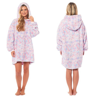 Oversized Ultra Soft Rainbow Hooded Blanket Sweatshirt with Sherpa Fur Lining Plush Flannel Giant Hoodie for Adults and Kids Perfect Gift by Daisy Dreamer. Buy now for £22.00.