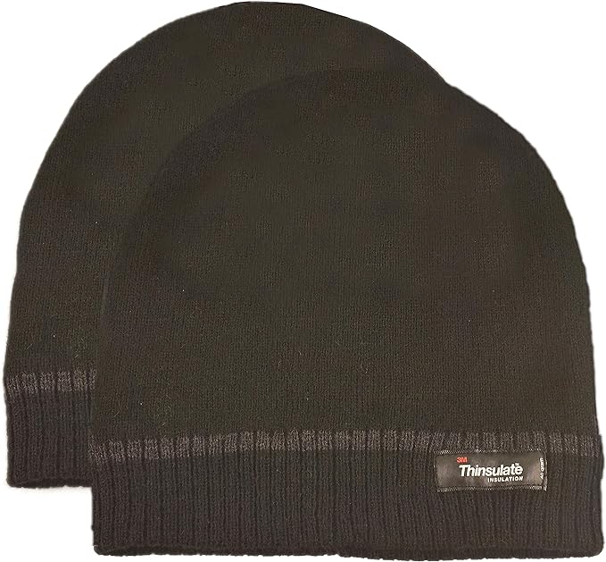 Pack of 2 Mens Stripe Fleece Beanie Hat with 3M Thinsulate Insulation Quick Drying Lightweight Winter Thermal Protection for Skiing Hiking Outdoor by Sock Stack. Buy now for £10.00.