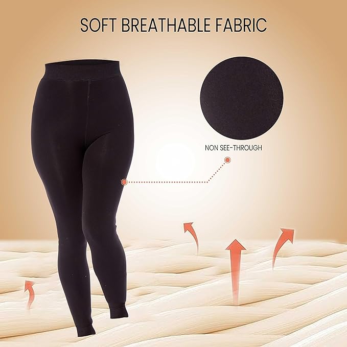 Pack of 2 Womens Ultra Thermal Brushed Black Leggings 140 Denier Warm Stretchy Comfortable Fit Stylish Winter Wear by Heatwave Thermalwear. Buy now for £11.00.