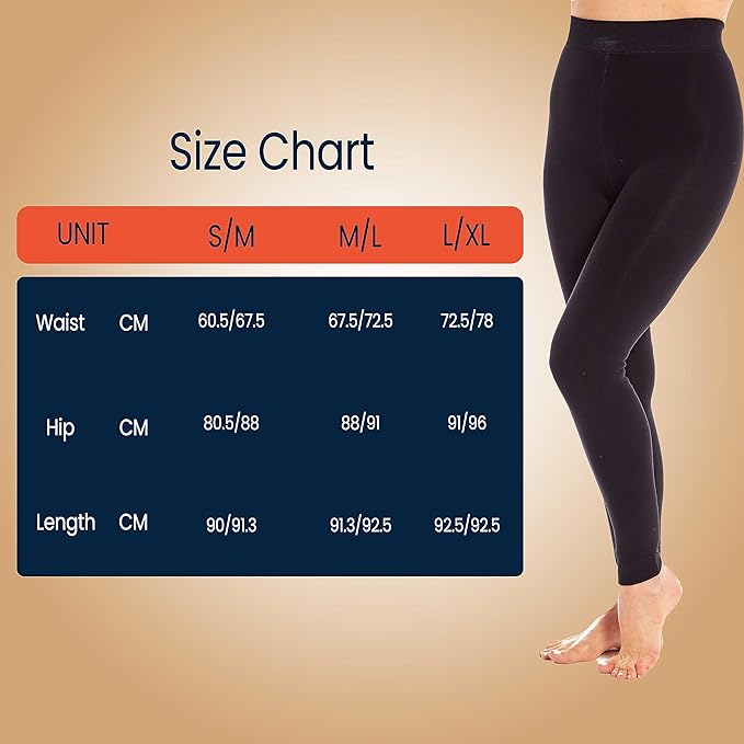 Pack of 2 Womens Ultra Thermal Brushed Black Leggings 140 Denier Warm Stretchy Comfortable Fit Stylish Winter Wear by Heatwave Thermalwear. Buy now for £11.00.