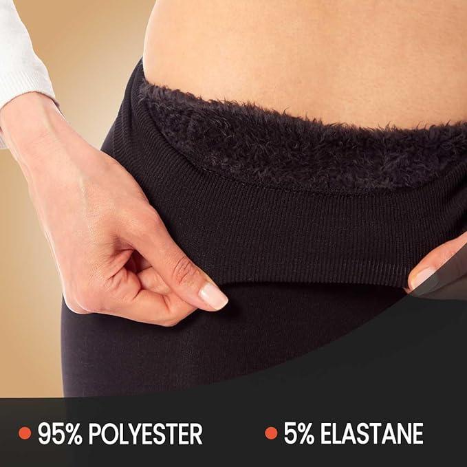 Pack of 2 Womens Ultra Thermal Brushed Black Leggings 140 Denier Warm Stretchy Comfortable Fit Stylish Winter Wear by Heatwave Thermalwear. Buy now for £11.00.