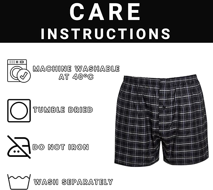 Pack of 6 Kids Loose Fit Woven Boxers Durable Cotton Blend with Elastic Waistband Sizes 5-13 Years Ideal for School Sports KB01 by Sock Stack. Buy now for £8.00.