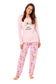 Soft Pink Dogs Pyjama Lounge Set for Women Comfortable Cotton Long Sleeve Top with Patterned Bottoms Elasticated Waistband Cozy PJs Available in Sizes Small to X Large Daisy Dreamer. Buy now for £15.00.
