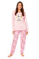 Soft Pink Dogs Pyjama Lounge Set for Women Comfortable Cotton Long Sleeve Top with Patterned Bottoms Elasticated Waistband Cozy PJs Available in Sizes Small to X Large Daisy Dreamer. Buy now for £15.00.