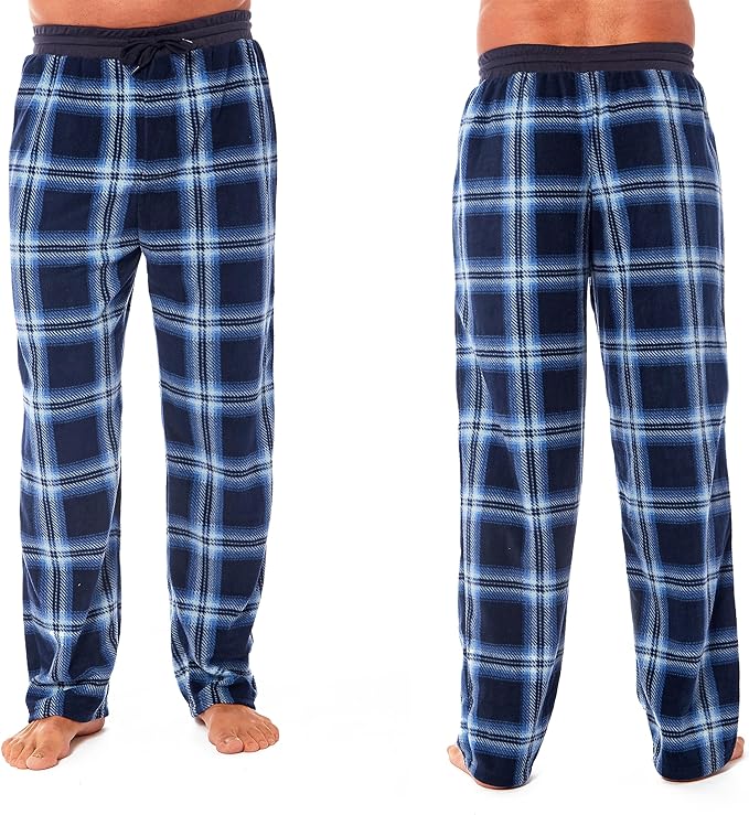 Ultra Soft Mens Fleece Lounge Pajama Pants Checkered Design Winter Comfort Elastic Waistband Relaxed Fit Warm Sleepwear by Daisy Dreamer. Buy now for £15.00.