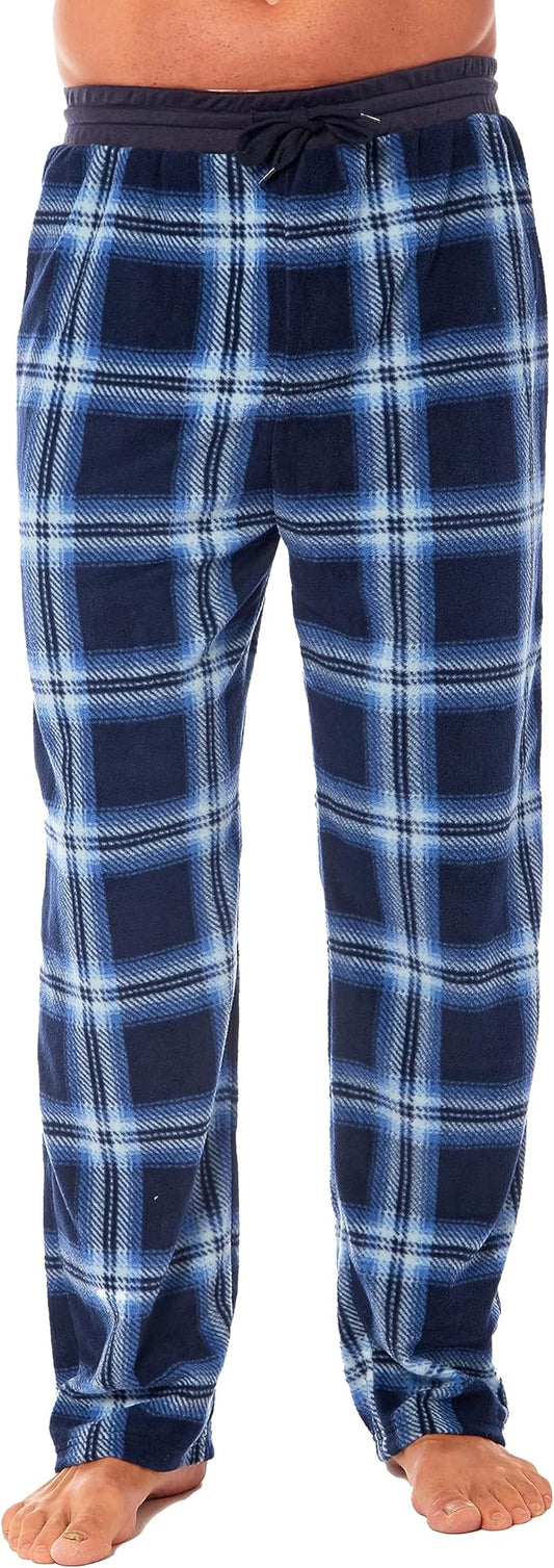 Ultra Soft Mens Fleece Lounge Pajama Pants Checkered Design Winter Comfort Elastic Waistband Relaxed Fit Warm Sleepwear by Daisy Dreamer. Buy now for £15.00.