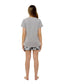 Women's Grey Cotton T-Shirt and Shorts Pyjama Set with Pom Pom Detailing 100% Pure Cotton Soft Jersey Summer Loungewear by Daisy Dreamer. Buy now for £10.00.