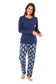 Women's Navy Tiger Print Polar Fleece Pyjama Set Soft Comfortable Loungewear Long Sleeve Top Elasticated Bottoms Stylish Gift Nightwear by Daisy Dreamer. Buy now for £15.00.