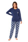 Women's Navy Tiger Print Polar Fleece Pyjama Set Soft Comfortable Loungewear Long Sleeve Top Elasticated Bottoms Stylish Gift Nightwear by Daisy Dreamer. Buy now for £15.00.