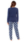 Women's Navy Tiger Print Polar Fleece Pyjama Set Soft Comfortable Loungewear Long Sleeve Top Elasticated Bottoms Stylish Gift Nightwear by Daisy Dreamer. Buy now for £15.00.