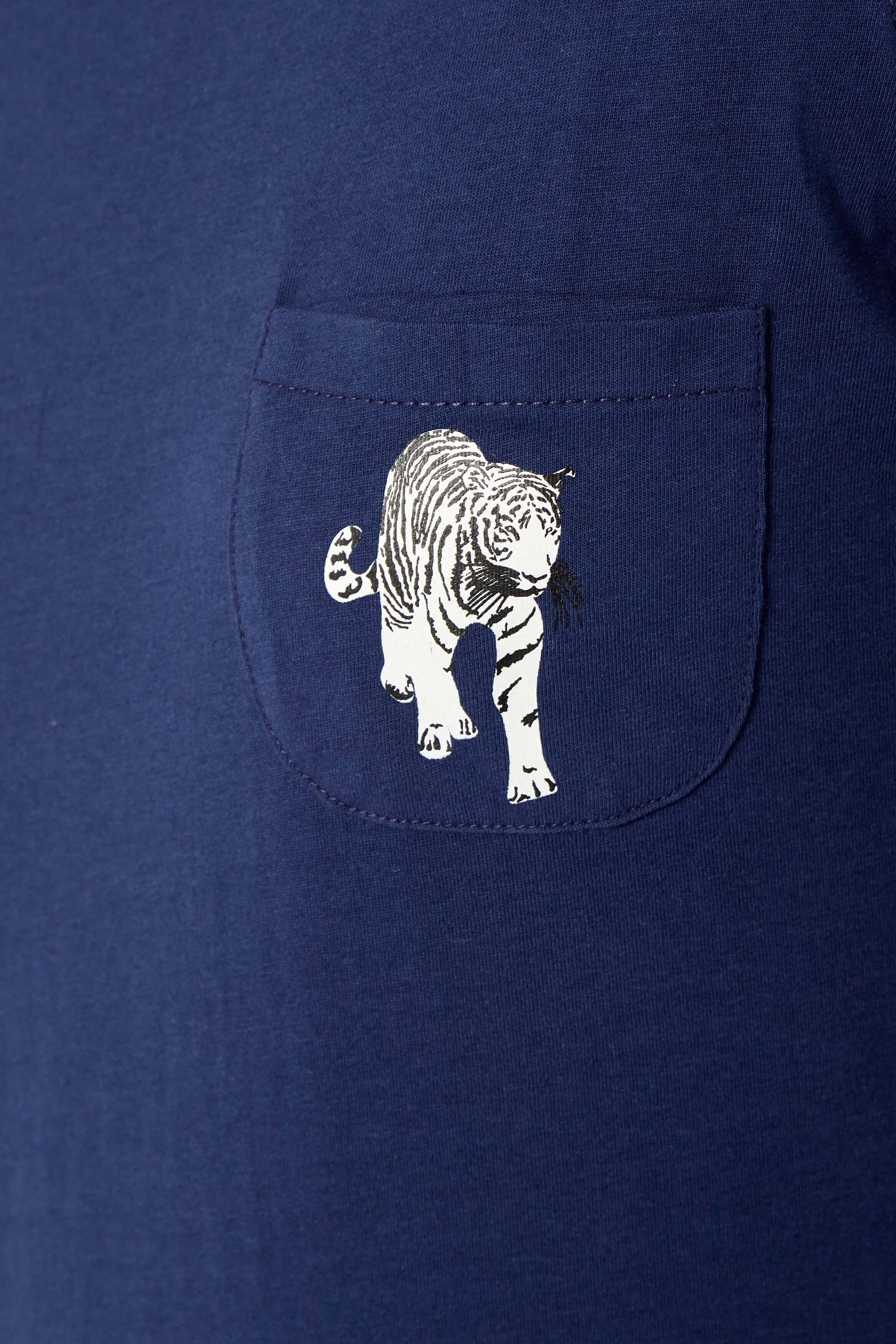 Women's Navy Tiger Print Polar Fleece Pyjama Set Soft Comfortable Loungewear Long Sleeve Top Elasticated Bottoms Stylish Gift Nightwear by Daisy Dreamer. Buy now for £15.00.