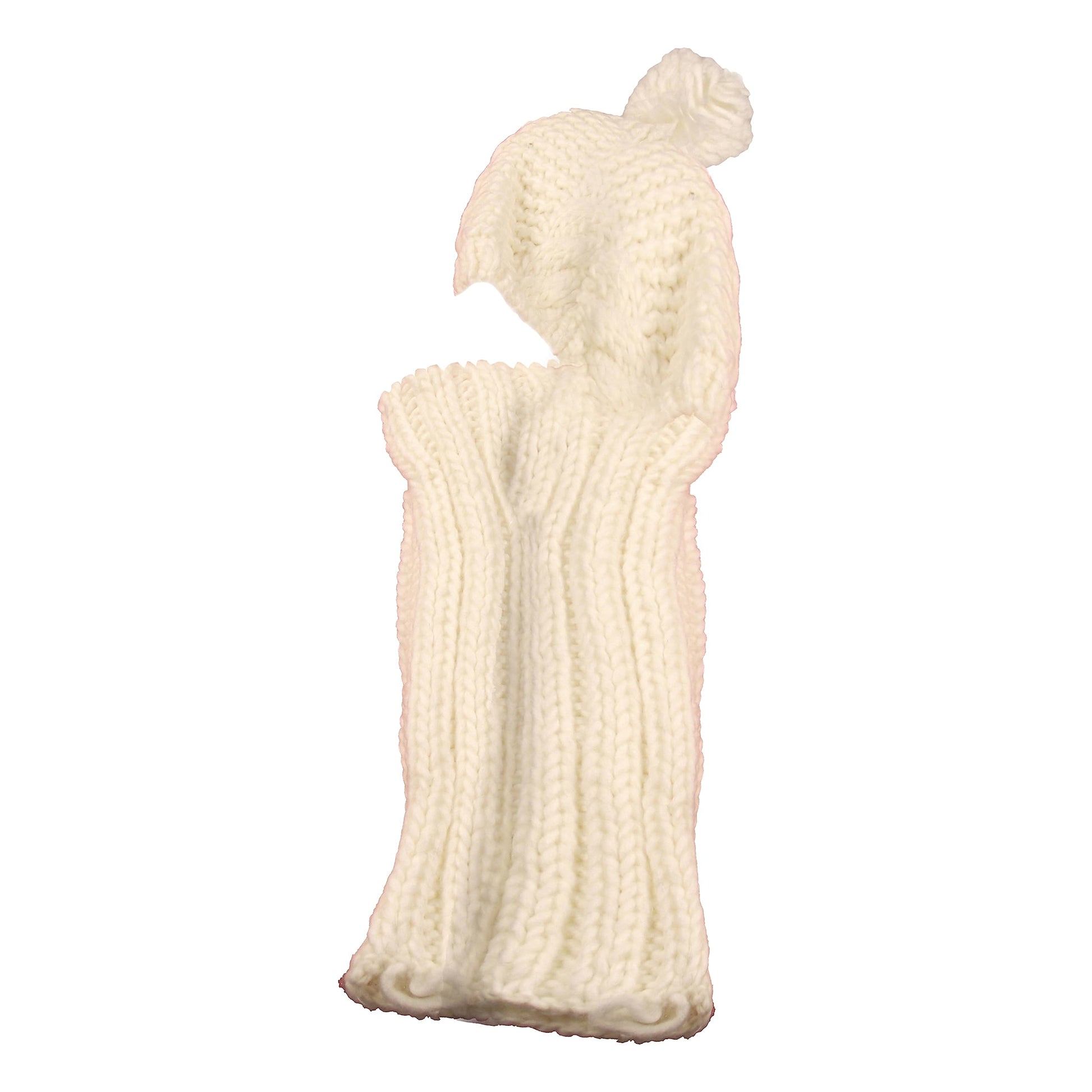 Women's Thermal Beanie Hat with Cable Knit Design and Pom Pom 2-In-1 Snood Scarf Winter Accessory in Cream Pink Black Grey Sock Stack. Buy now for £10.00.