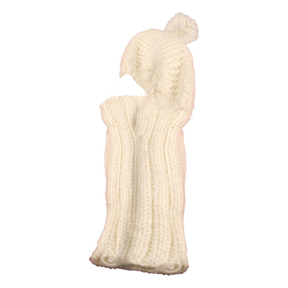 Women's Thermal Beanie Hat with Cable Knit Design and Pom Pom 2-In-1 Snood Scarf Winter Accessory in Cream Pink Black Grey Sock Stack. Buy now for £10.00.