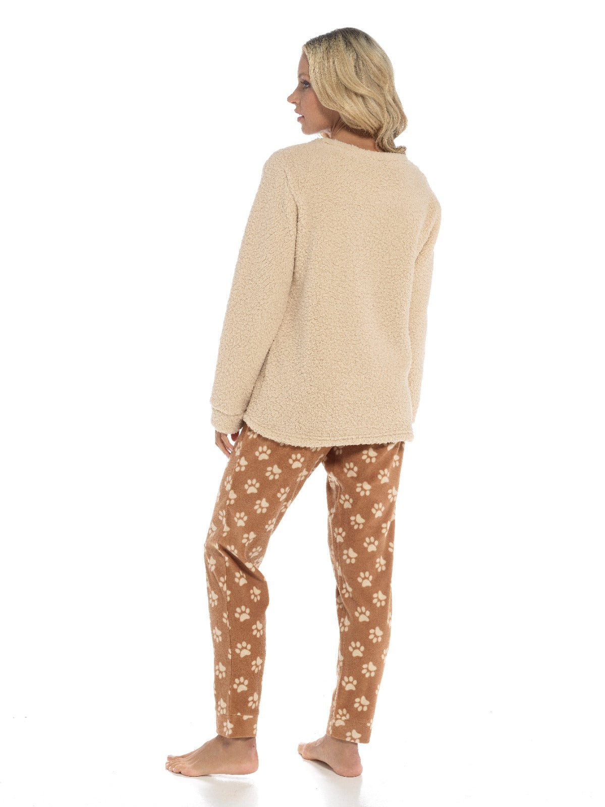 Women's Ultra-Soft Fleece Dog Snuggle Pyjama Set with Elasticated Patterned Pants Cozy Long Sleeve Top Winter Loungewear Sleepwear UK Sizes 8-22 by Daisy Dreamer. Buy now for £20.00.