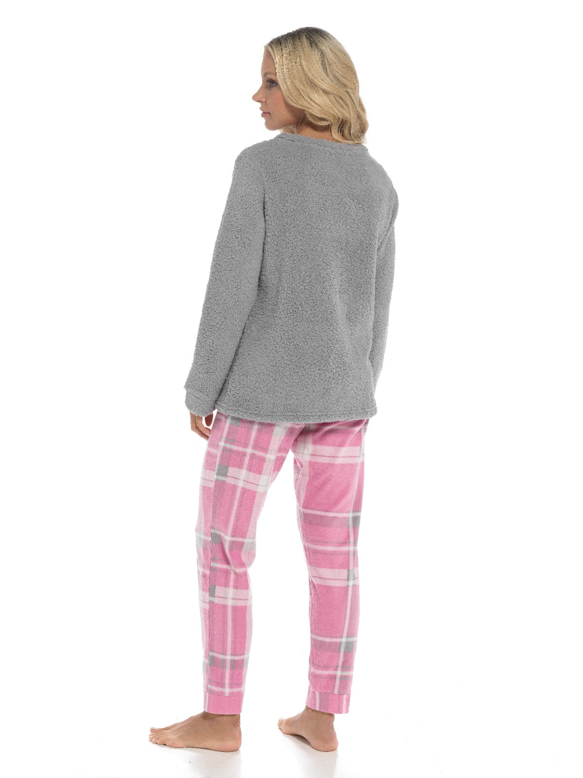 Women's Ultra-Soft Fleece Pyjama Set Cozy Polar Bear Print Long Sleeve Top and Elasticated Bottoms Warm Winter Nightwear by Daisy Dreamer. Buy now for £20.00.