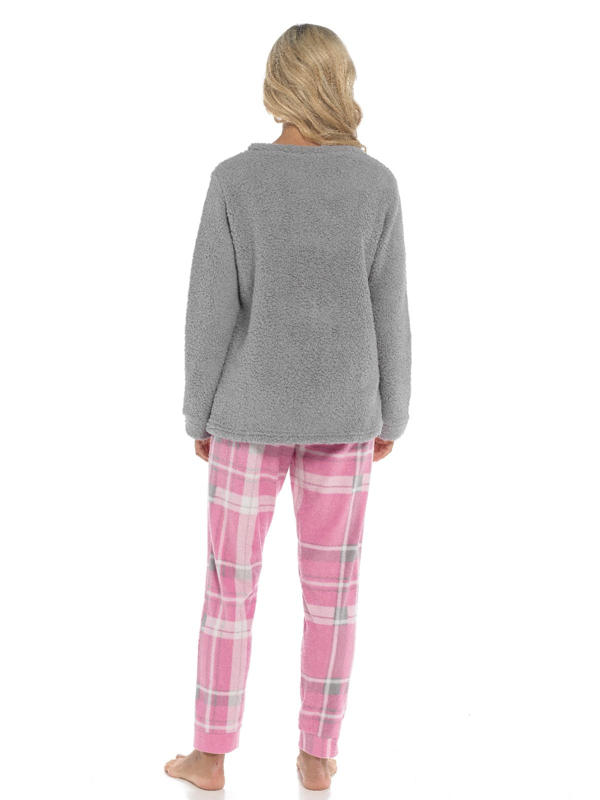 Women's Ultra-Soft Fleece Pyjama Set Cozy Polar Bear Print Long Sleeve Top and Elasticated Bottoms Warm Winter Nightwear by Daisy Dreamer. Buy now for £20.00.